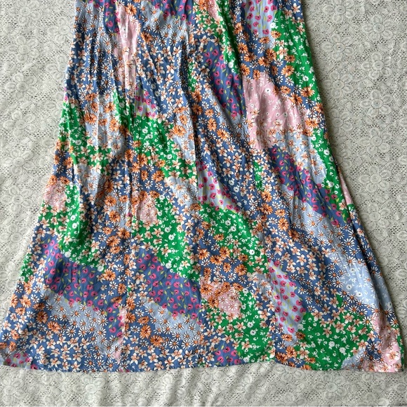 Topshop Austin floral print angel sleeve midi dress size 8 cut out - Picture 9 of 15